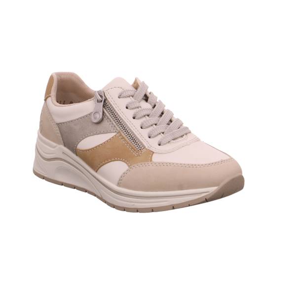 Bild 1 - RIEKER Comfort-Schnürer Beige Lederimitat mit Wechselfussbett