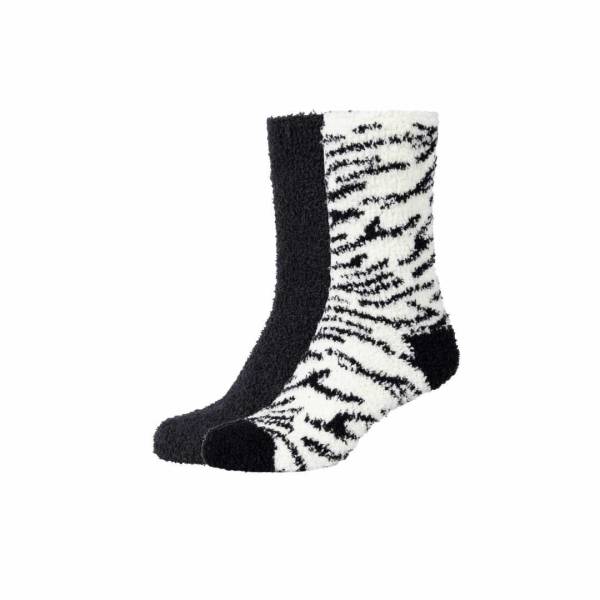 Bild 1 - CAMANO Freizeitsocken Schwarz Textil Socken flauschig 2-ER Pack