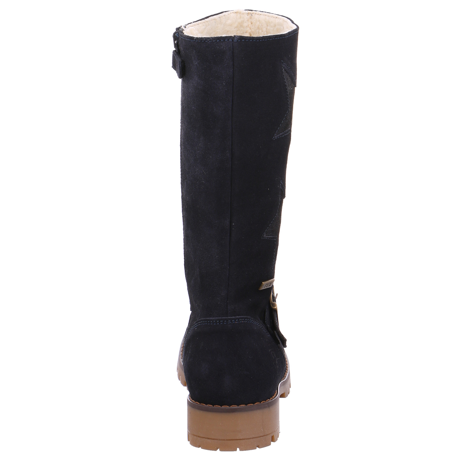 SOMMERKIND Mädchen-Winterstiefel Blau Leder Schaftstiefel YB8265