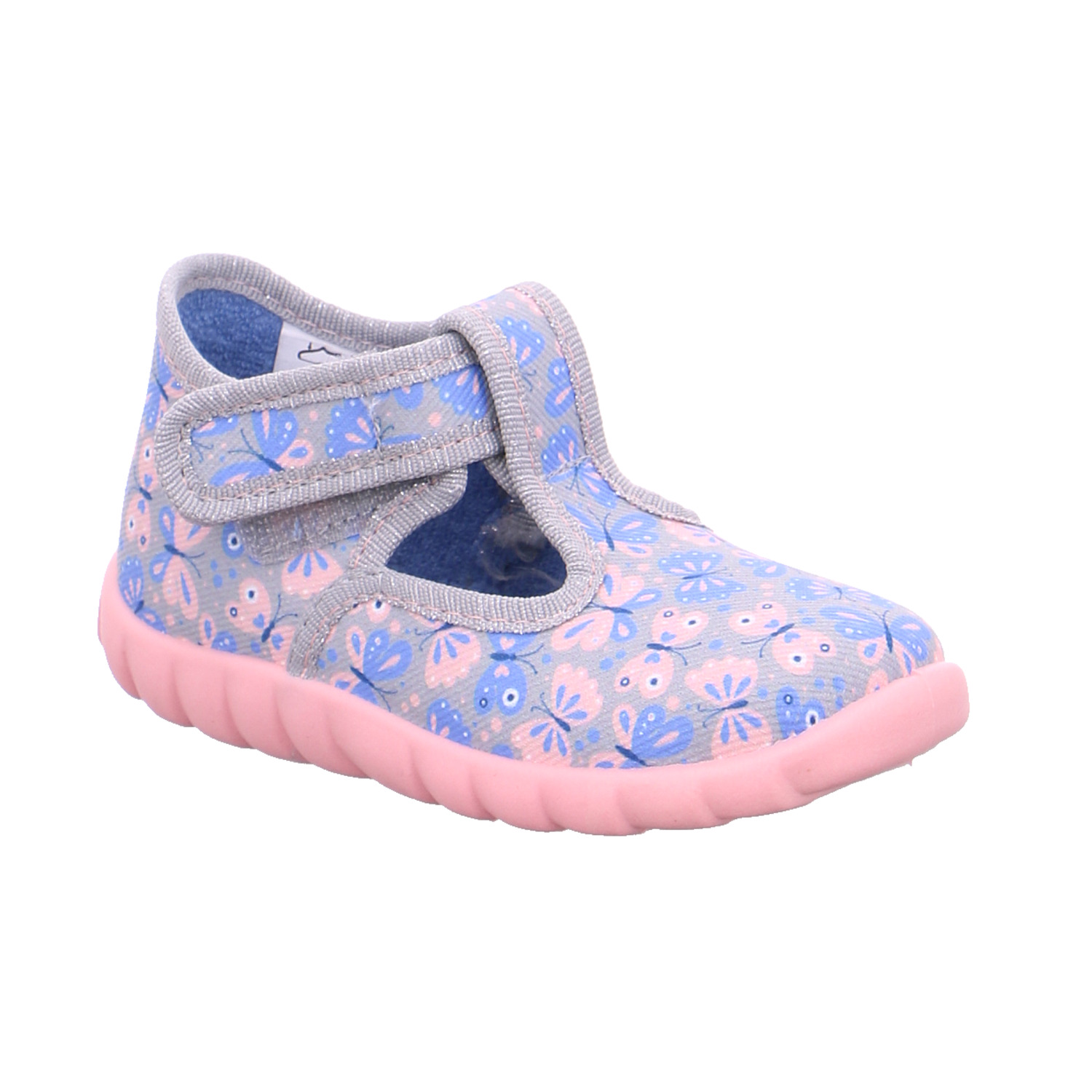 FISCHER Baby-Hausschuh Silber Textil Mädchen