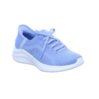 SKECHERS Sneaker Hellblau Textil mit Wechselfussbett Vegan