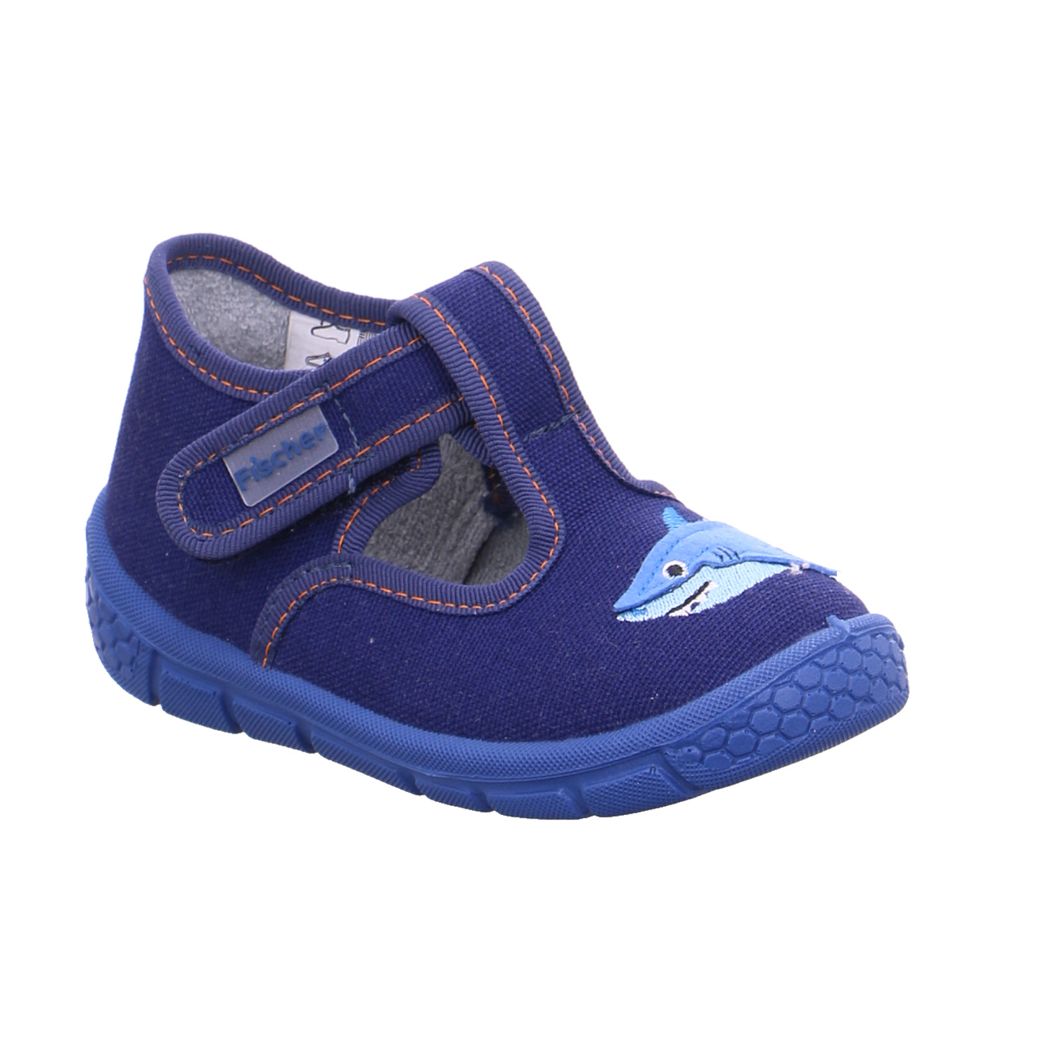 FISCHER Baby-Hausschuh Blau Textil Unisex
