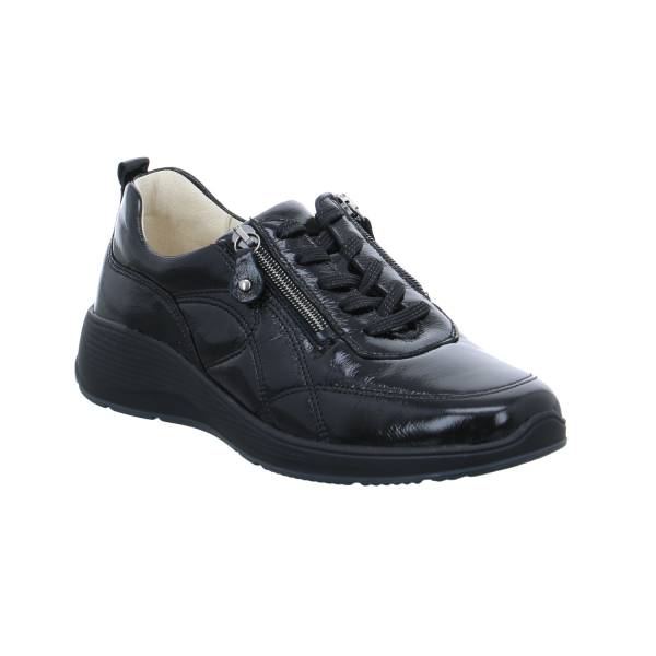 Bild 1 - WALDLÄUFER Comfort-Sneaker Schwarz Leder mit Wechselfussbett