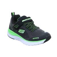 SKECHERS Jungen-Halbschuh Klett Schwarz Textil Sneaker Waterproof