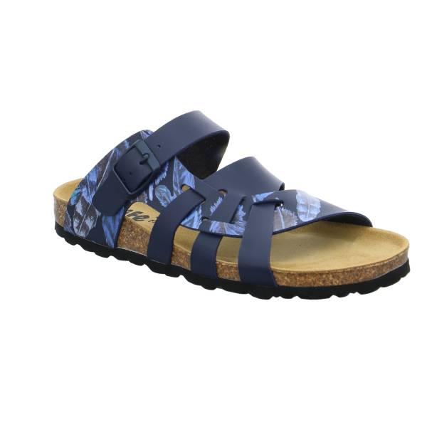 Bild 1 - BIOLIFE Pantolette Blau Lederimitat mit Lederfussbett