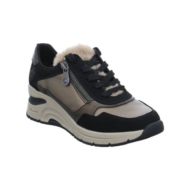 Bild 1 - RIEKER Comfort-Sneaker Bronze Lederimitat mit Wechselfussbett