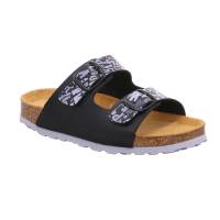 BIOLife Kinder-Pantolette Schwarz Lederimitat Unisex
