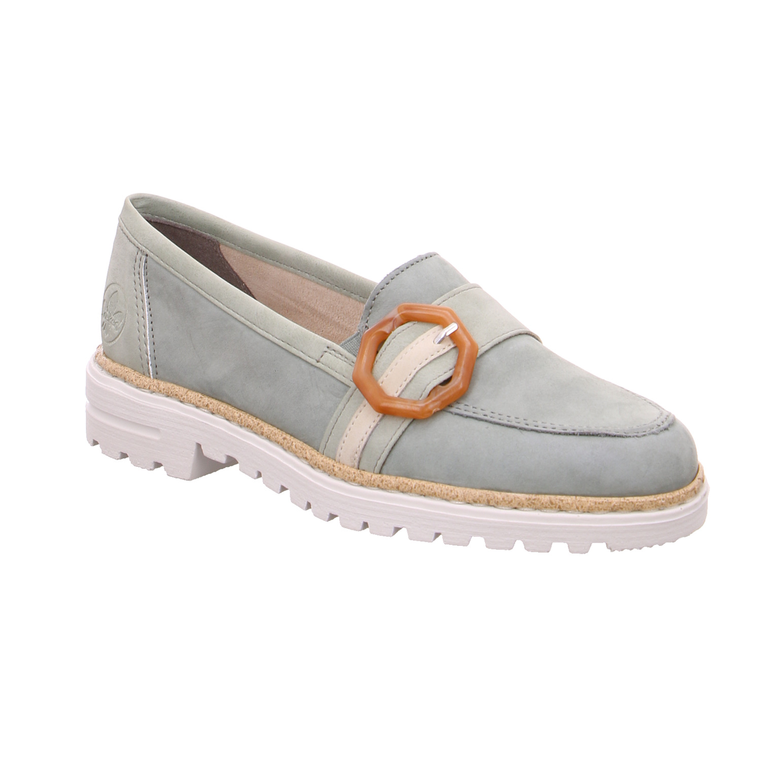 RIEKER Slipper Pastelgrün Leder