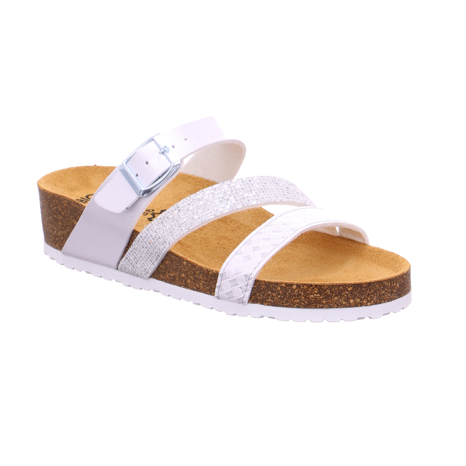 BIOLIFE Pantolette Silber Lederimitat