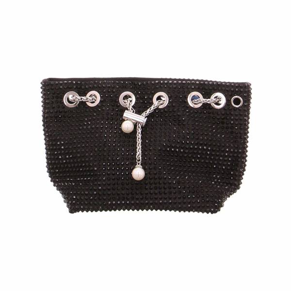 Bild 1 - LA STRADA Clutch / Abendtasche Schwarz Textil
