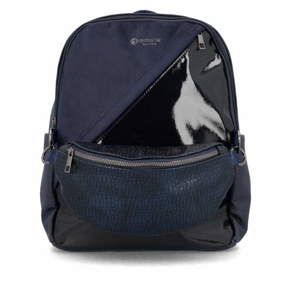 Bild 1 - REMONTE Rucksack Blau Lederimitat mit Gürteltasche