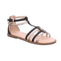 GEOX Mädchen-Sandale Schwarz Leder Sommerschuh