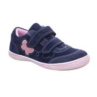 LURCHI Kleinkinder-Halbschuh Klett Blau Leder Leder Sneaker