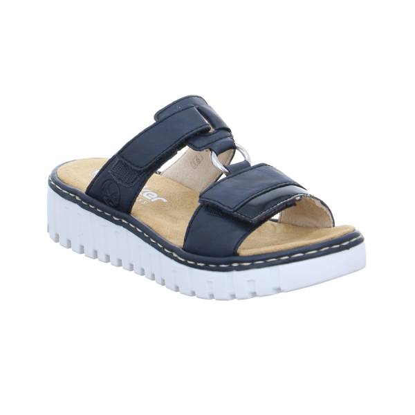Bild 1 - RIEKER Pantolette Blau Lederimitat