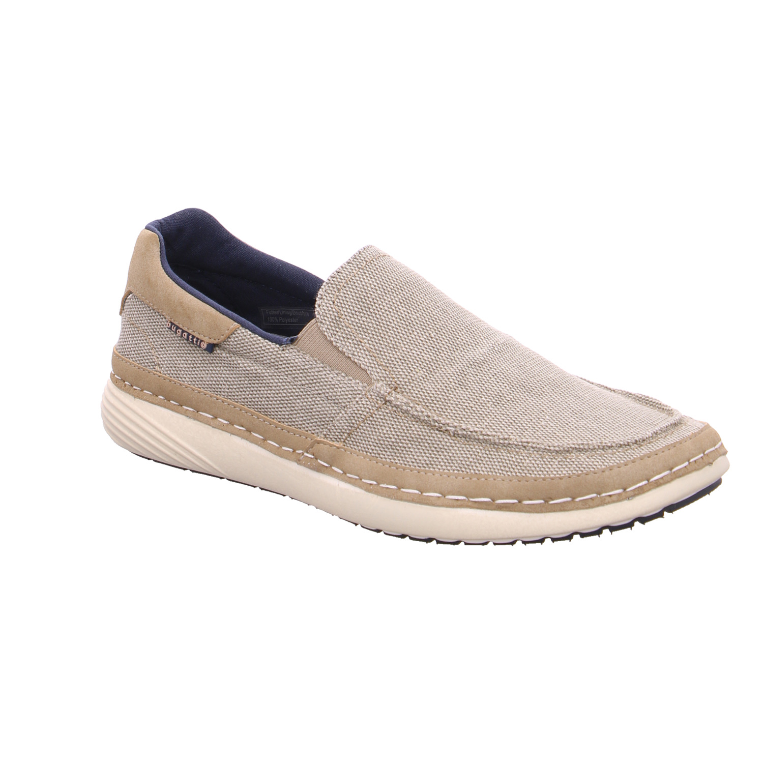 BUGATTI SHOES Halbschuh-Schlüpfer Beige Textil