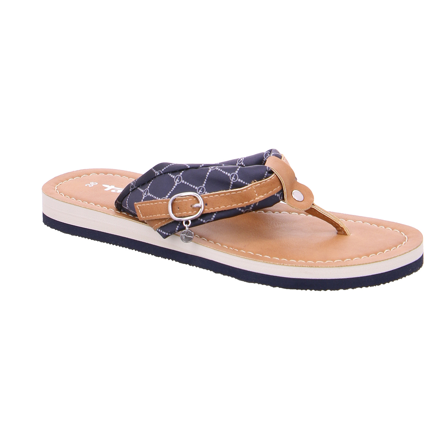TAMARIS Zehentrenner / FlipFlop Blau Textil