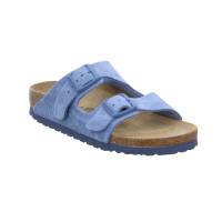 BIRKENSTOCK Bio-Fussbett Jeansblau Leder