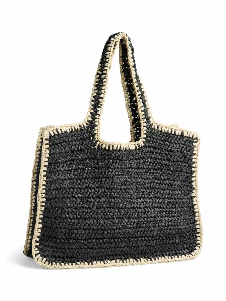 Bild 1 - PIECES Sommertasche Schwarz Recycelte Materialien Ja