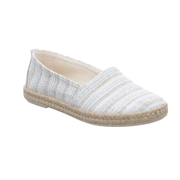 Bild 1 - SCHUHENGEL Espadrille Weiss Textil mit Lederdecksohle