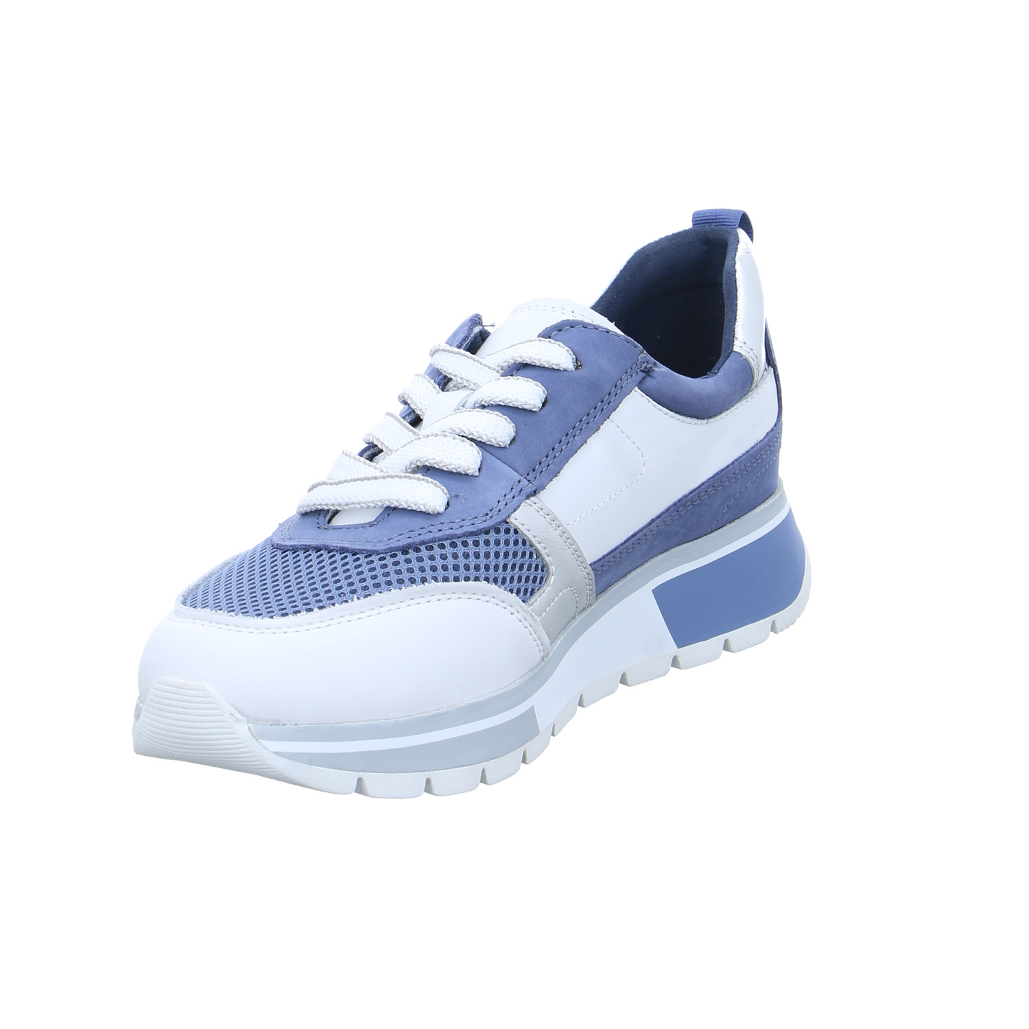 CAPRICE Comfort-Sneaker Jeansblau Leder mit Wechselfussbett