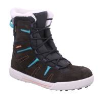 LOWA Mädchen-Snowboot Membrane Anthrazit Textil Winter-Sneaker, high
