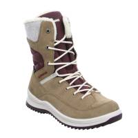 LOWA Mädchen-Snowboot Membrane Beige Textil Winter-Sneaker, high