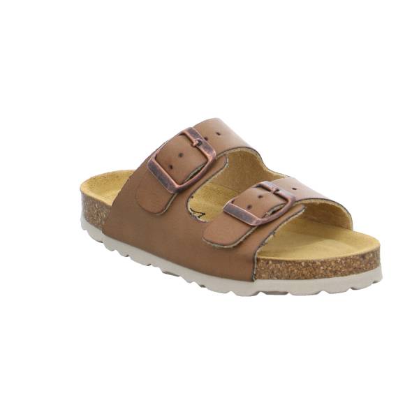 Bild 1 - BIOLIFE Kinder-Pantolette Cognac Lederimitat Unisex