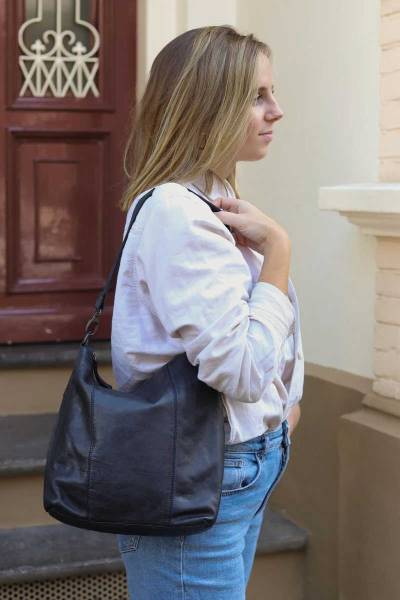 Bild 4 - BEAR DESIGN Umhängetasche Blau Leder