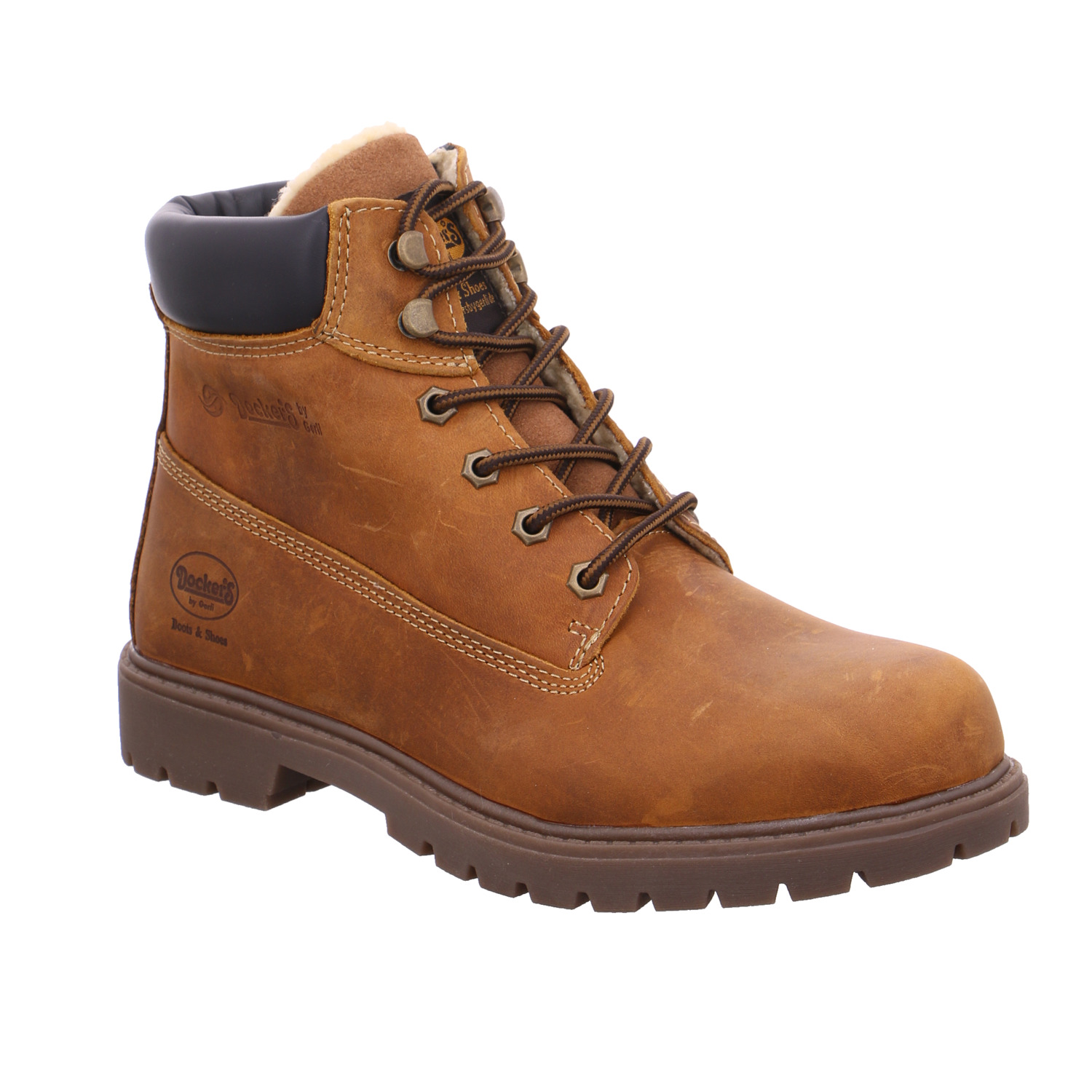 DOCKERS Winter-Boots Cognac Lederimitat