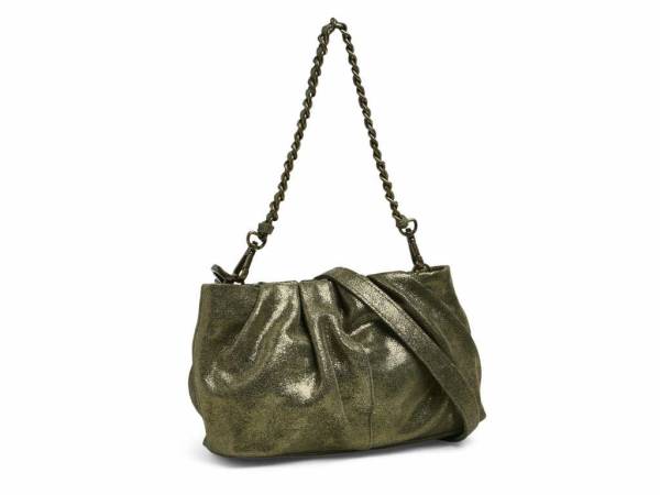 Bild 1 - PIECES Clutch / Abendtasche Olive Leder