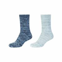 CAMANO Freizeitsocken Blau Textil Socken flauschig 2-ER Pack