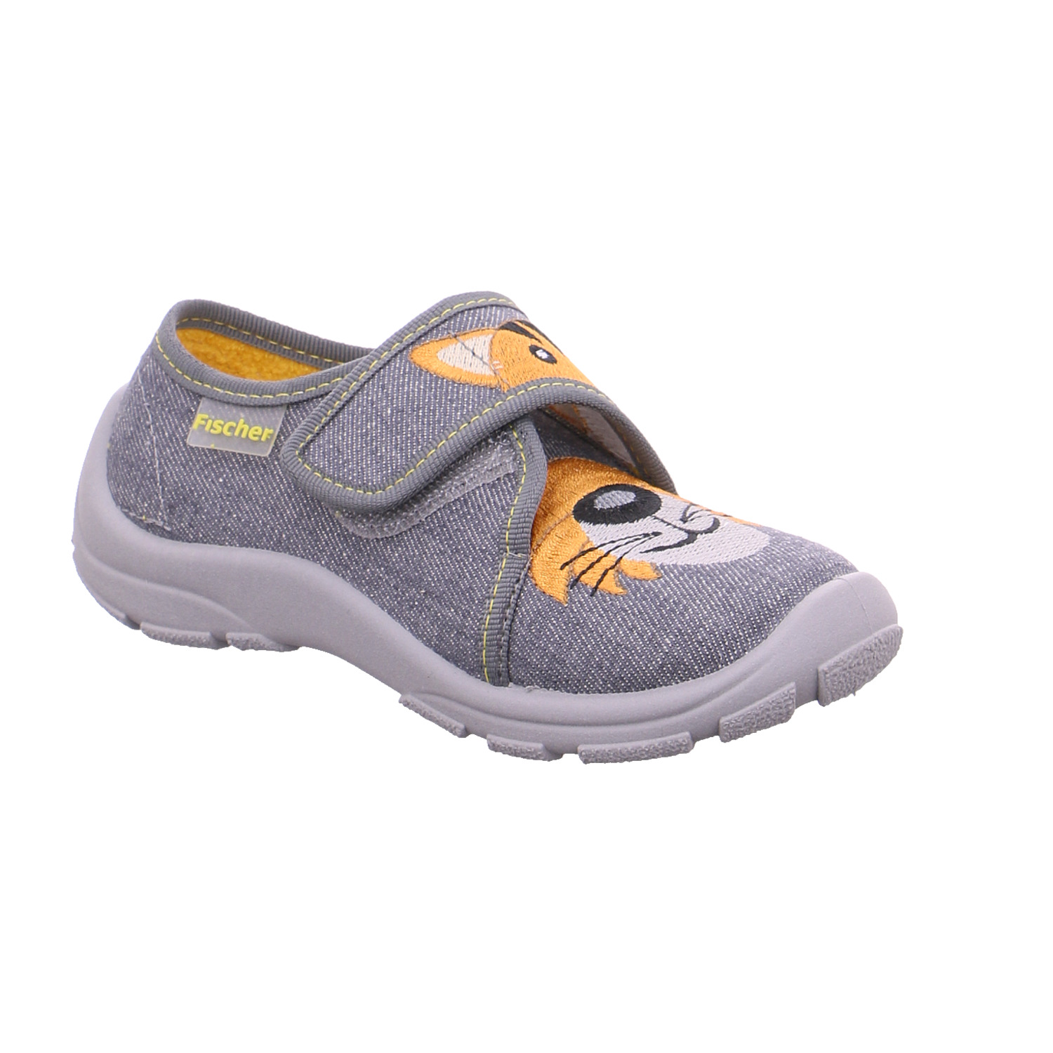 FISCHER Kinder-Hausschuh Grau Textil Jungen
