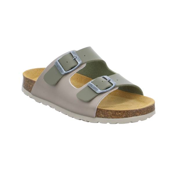 Bild 1 - BIOLIFE Kinder-Pantolette Olive Lederimitat Unisex