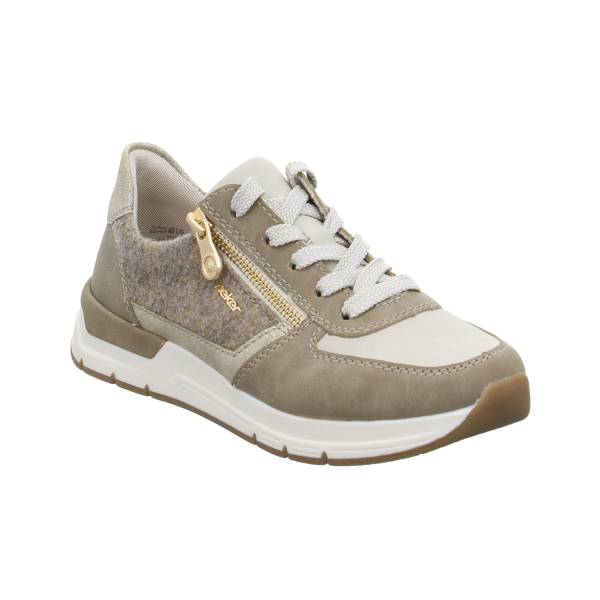 Bild 1 - RIEKER Comfort-Sneaker Beige Lederimitat mit Wechselfussbett