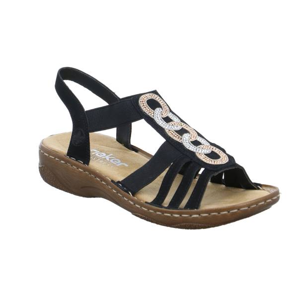 Bild 1 - RIEKER Sandalette Schwarz Lederimitat