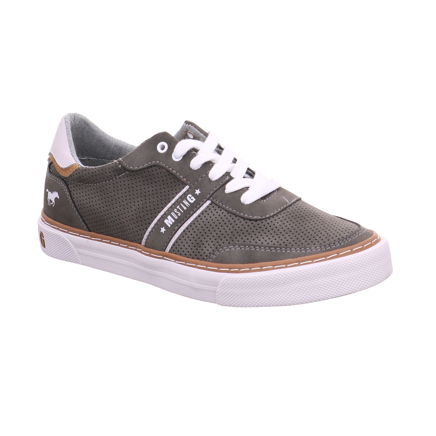MUSTANG Halbschuhe Sneaker Grau Leder