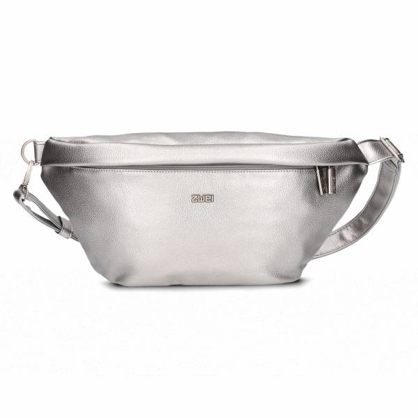 Bild 1 - ZWEI Gürteltasche / Bodybag Silber Lederimitat Ja