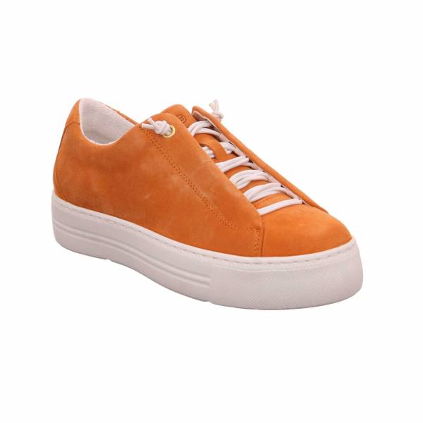 Bild 1 - SCHUHENGEL Sneaker Orange Leder mit Wechselfussbett