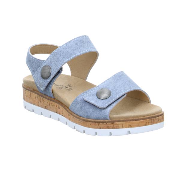 Bild 1 - VAN DER LAAN Comfort-Sandalette Blau Leder mit Wechselfussbett