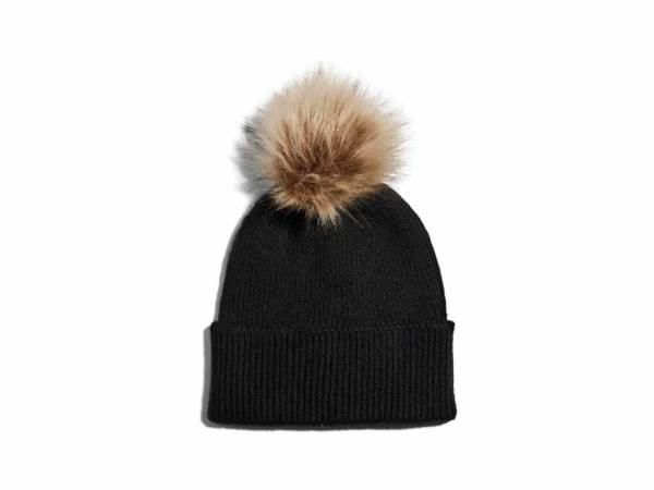 Bild 1 - PIECES Mütze Schwarz Textil