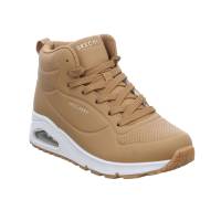 SKECHERS Mid Cut Sneaker Cognac Lederimitat Ja