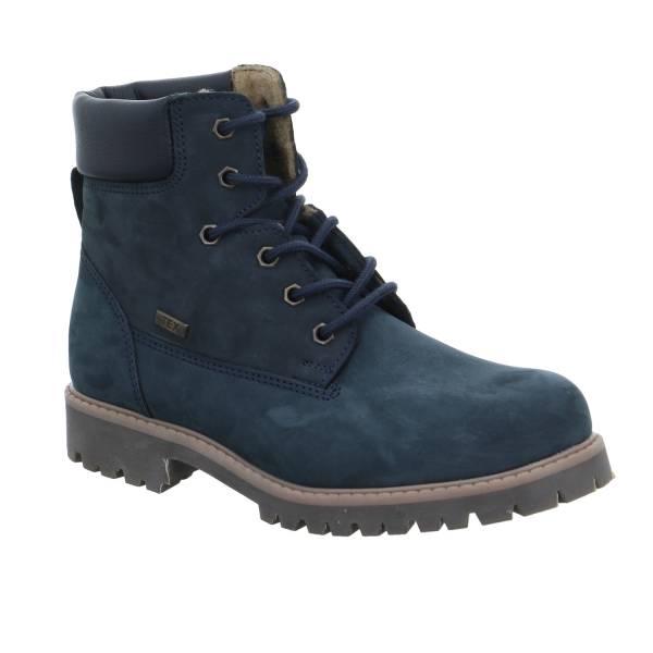 Bild 1 - SABALIN Jungen-Winter-Bottine Blau Leder Schnür-Boot