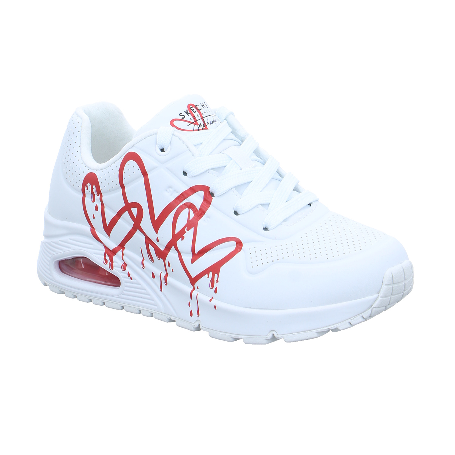 SKECHERS Sneaker Weiss Lederimitat mit Wechselfussbett