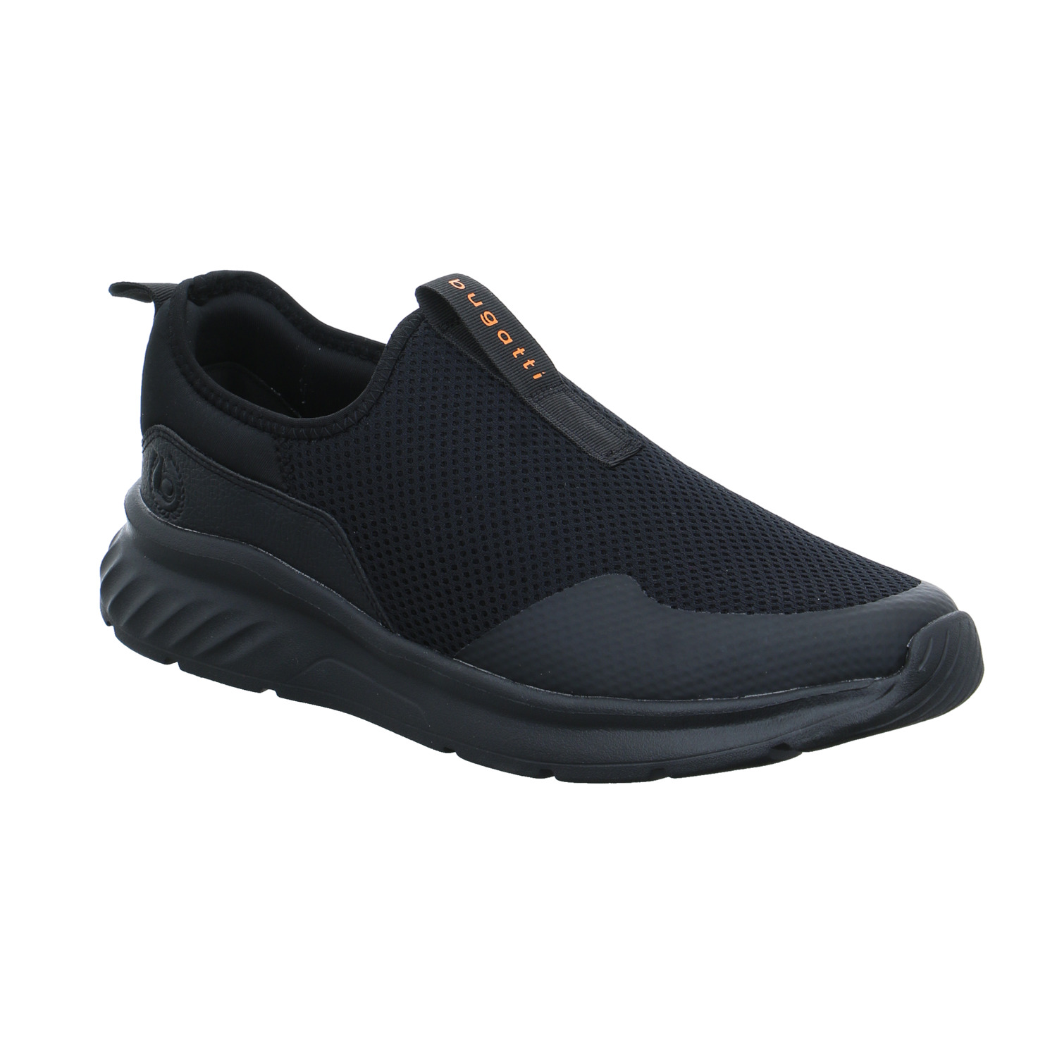 BUGATTI SHOES Halbschuh-Schlüpfer Schwarz Textil