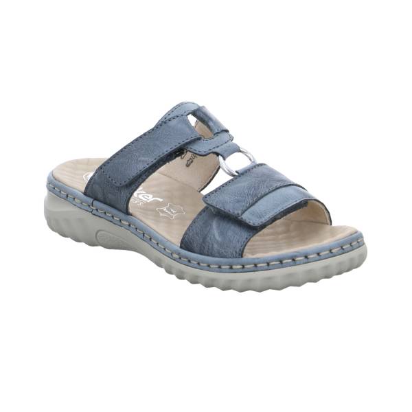 Bild 1 - RIEKER Comfort-Pantolette Blau Lederimitat