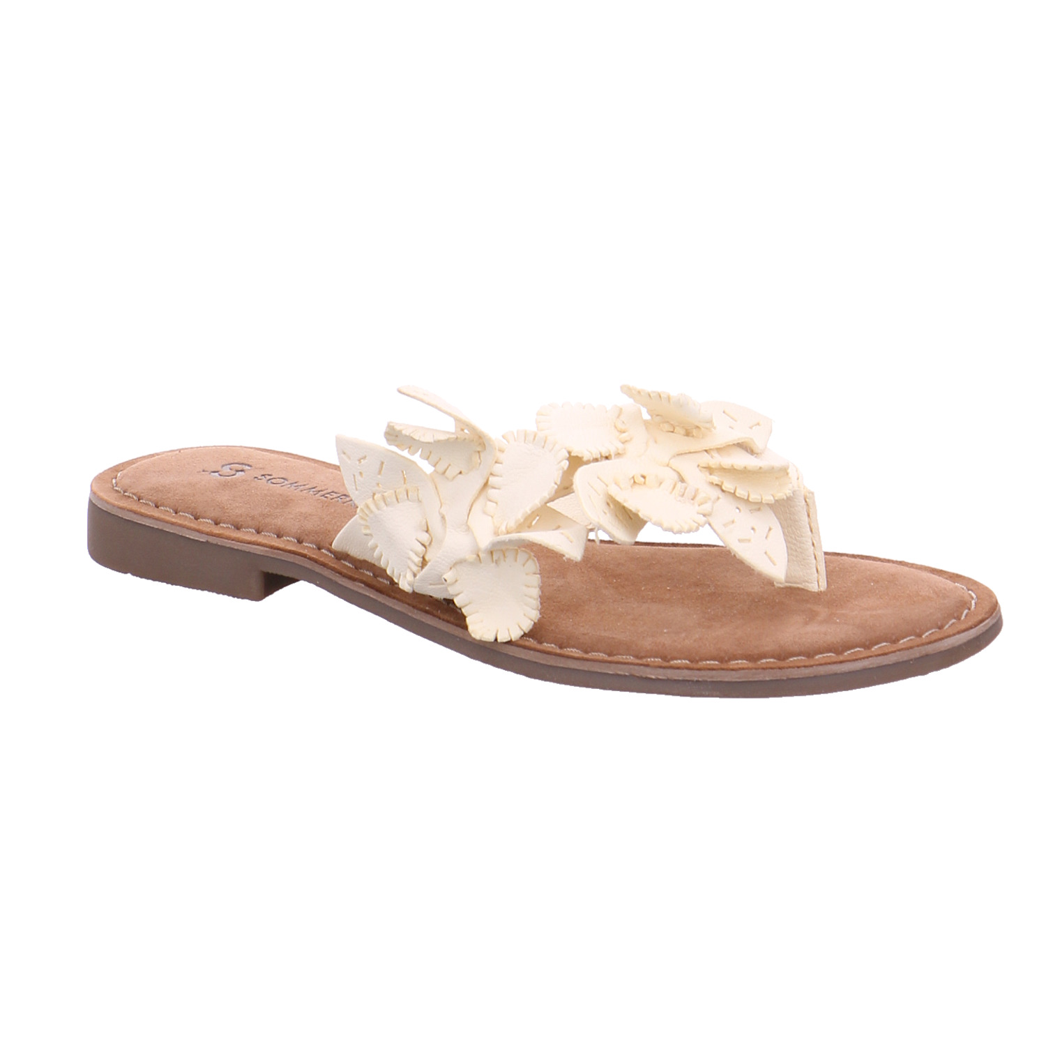 SOMMERKIND Zehentrenner / FlipFlop Offwhite Leder