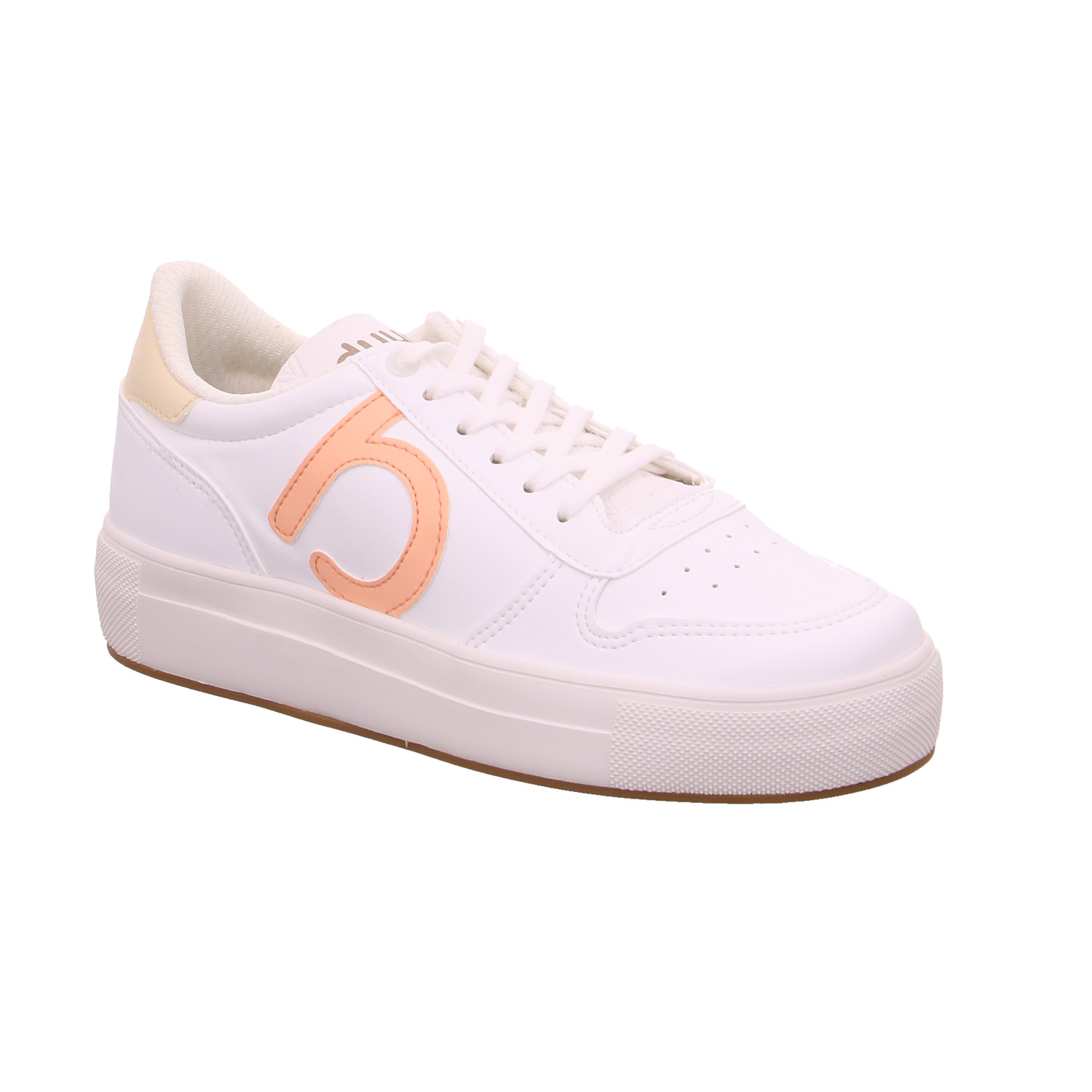 DUUO Sneaker Weiss Lederimitat mit Wechselfussbett Vegan