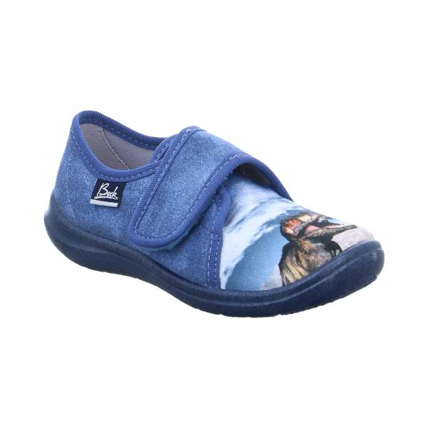 Bild 1 - BECK Kinder-Hausschuh Blau Textil Jungenhausschuh
