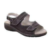 VAN DER LAAN Comfort-Sandalette Blau Leder mit Wechselfussbett