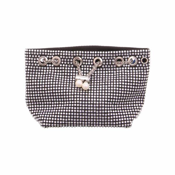 Bild 1 - LA STRADA Clutch / Abendtasche Silber Textil